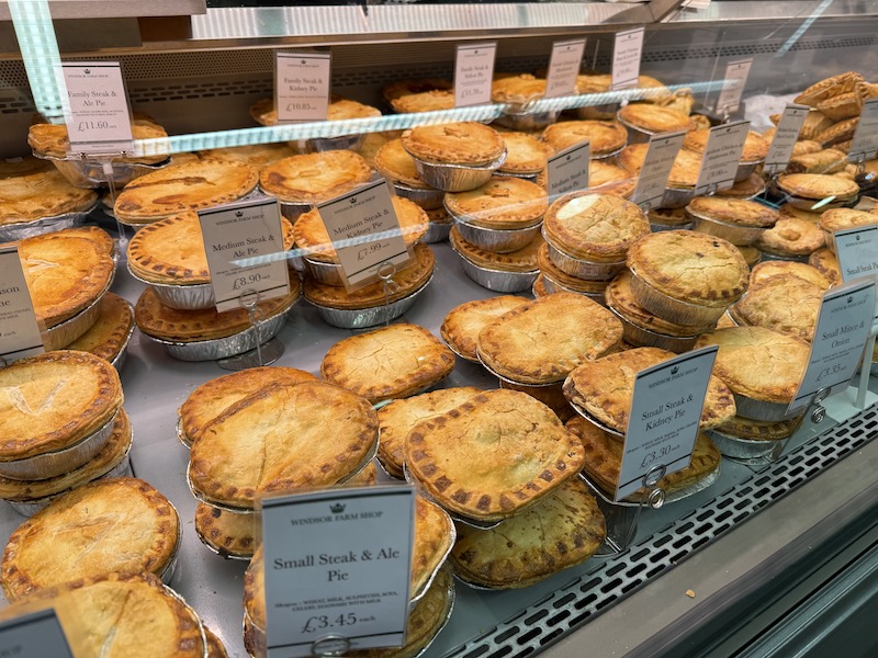 Savory pies are a specialty at the Windsor Farm Shop