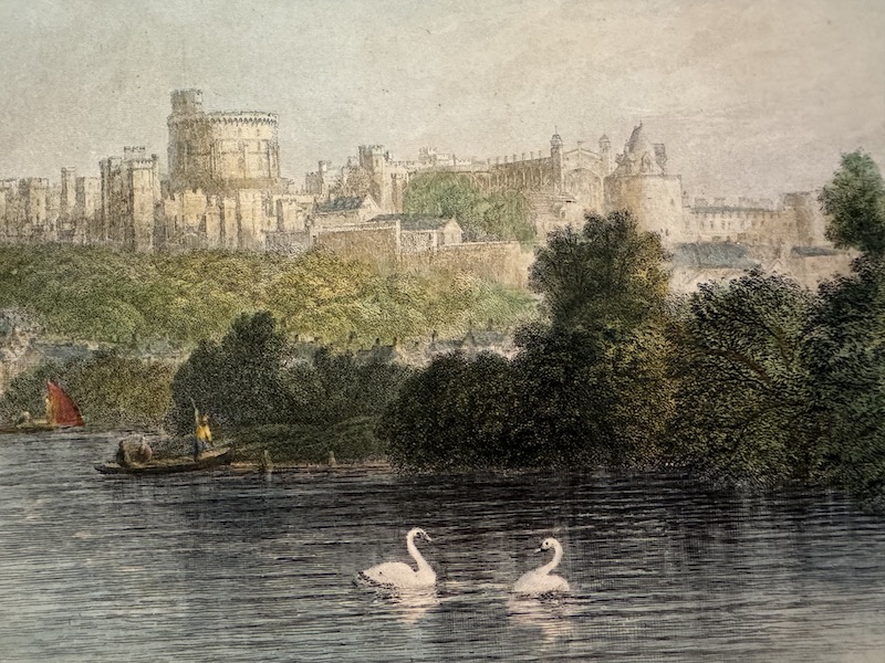 Antique etching Windsor Castle